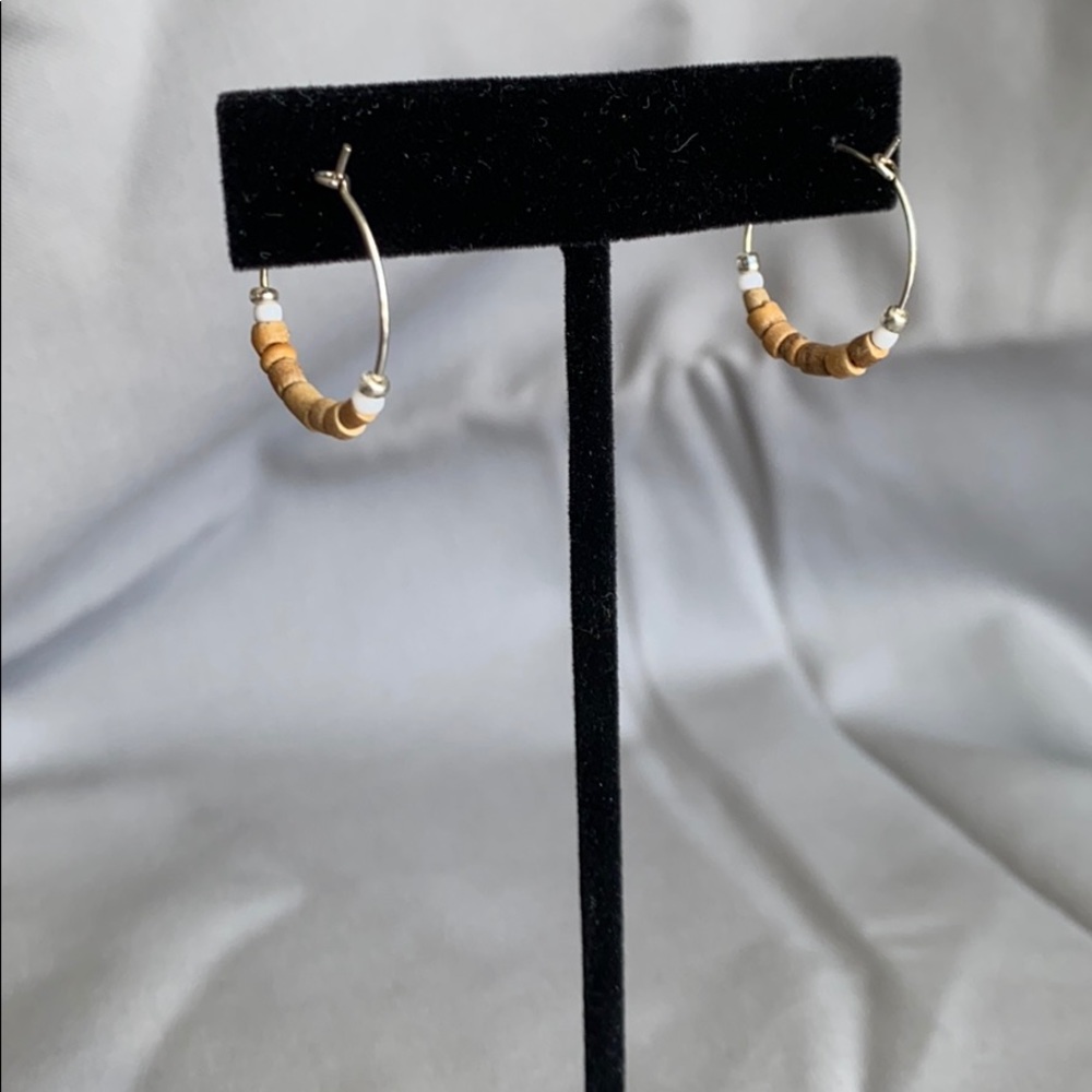 2/$8 Silver toned brass hoop earrings